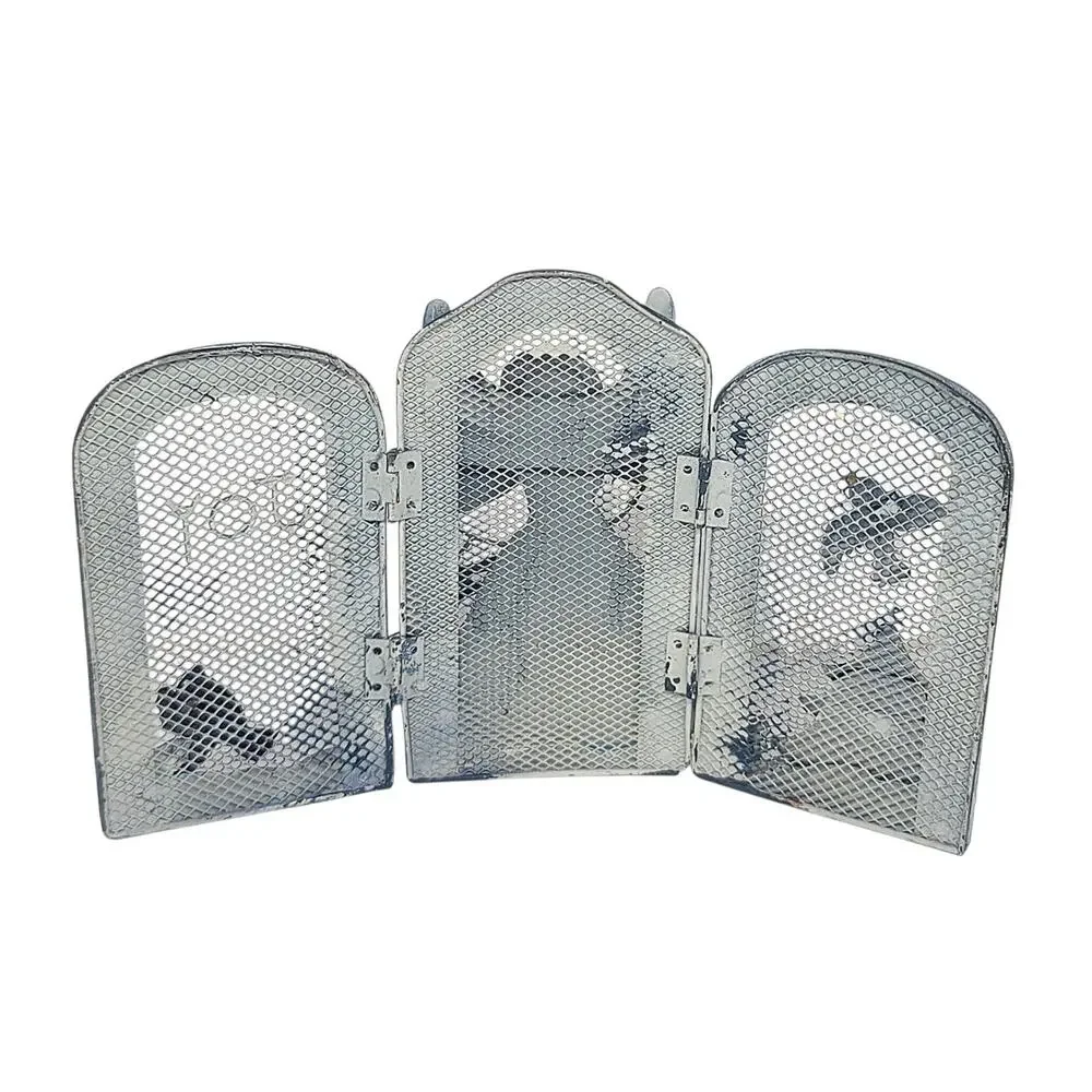 Tabletop Art Folk Metal Christmas Trifold Screen 5
